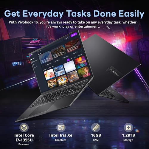 ASUS Vivobook 16" WUXGA Intel i7-1355U 16GB RAM 1TB SSD Negro miniatura 3