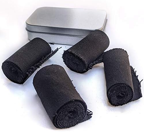 Charcloth Char Cloth Fire Starter Hand Made in USA Camping Hiking Bushcraft 4 Rolls