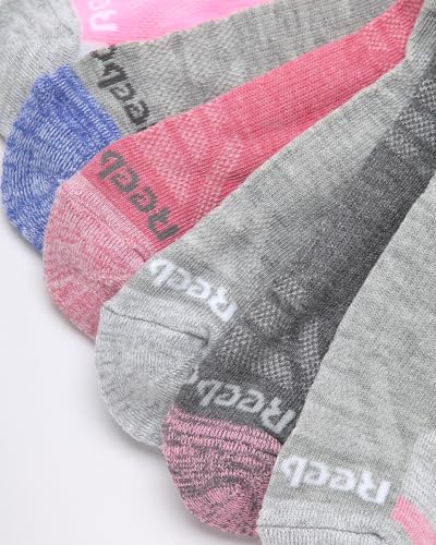 Image of Reebok Womens No Show Socks Moisture Wicking Cushion Low Cut Socks 12 Pack | Stretch Performance Fabric, Cushioned Heel and Toe, Arch Support, Comfort Seam, Shoe Size 4-10