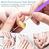 AYBUY Pędzle do paznokci Drobne dekoracje Nail Art, 5 sztuk 7/9/11/15/25 mm Pędzel do paznokci Drobne detale z pokrywką do domu DIY paznokci Malowanie i dekorowanie paznokci (fioletowy)
