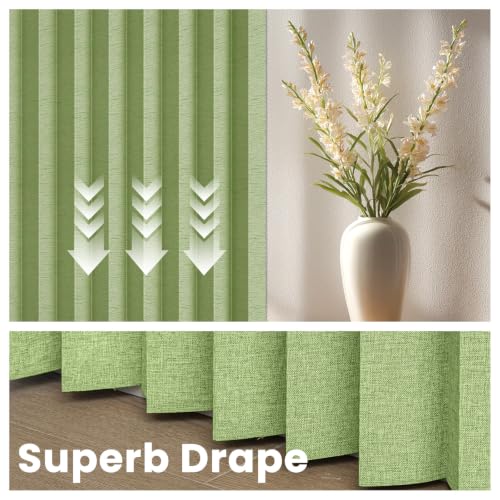 Image of AJAZZ Blackout Accordion Door Curtain 1 Panel 98 inchx78 inch Green - Magnetic Folding Room Divider, No-Drill Sliding Patio Closet