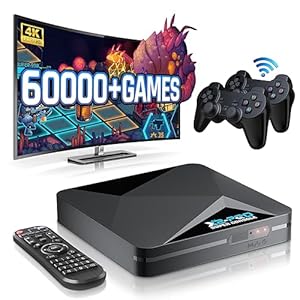 Kinhank Super Console X2 Pro Pre-installed 65,000+ Classic Games,256G Retro Gaming Consoles Compatible with 60+ emulators, S902X2 Chip, Three Systems in One, Include Remote, Wireless Controllers