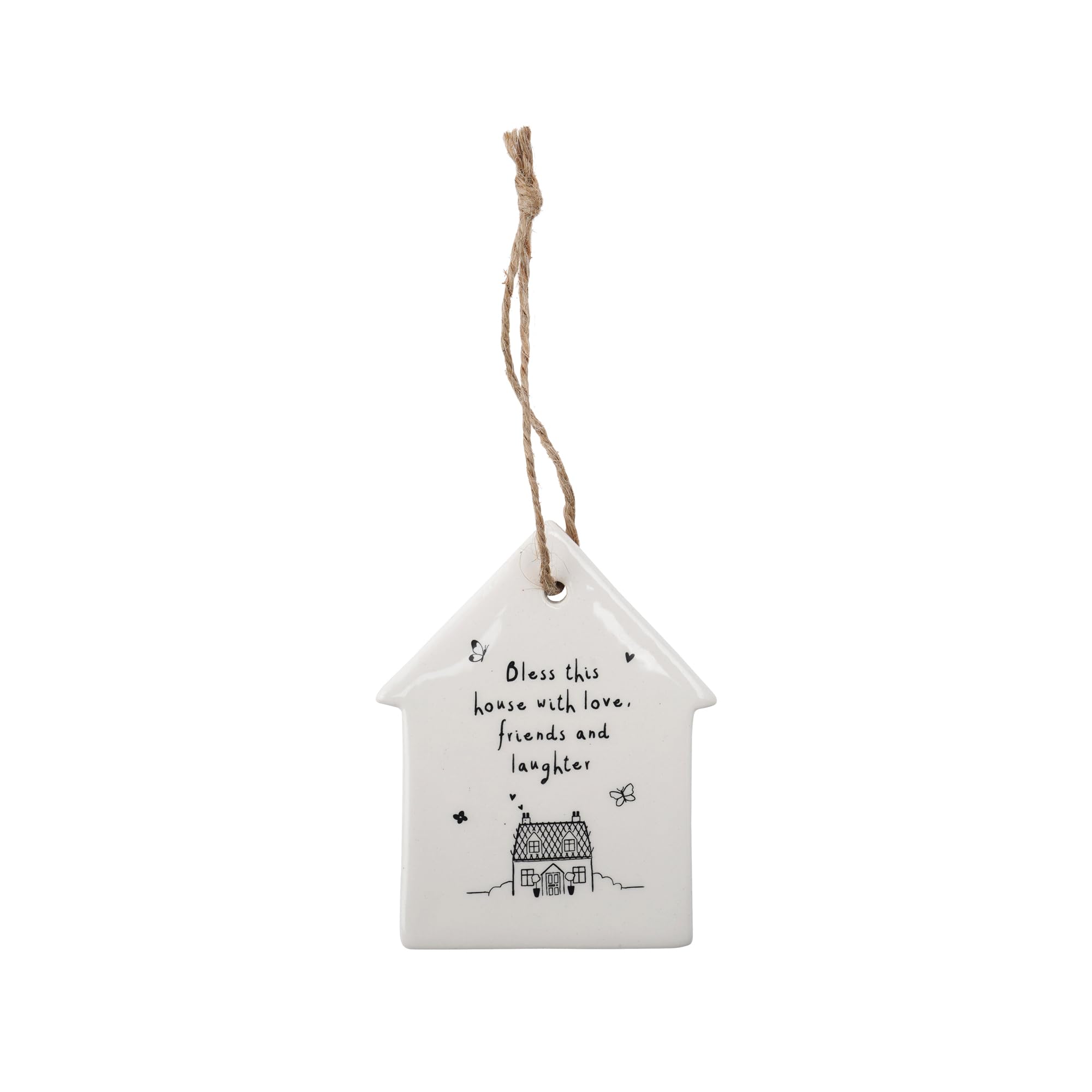 CGB Giftware | Send With Love Bless This House Ceramic Hanger | Sentiment Gift | Wall Hanger | Keepsake | GB07109