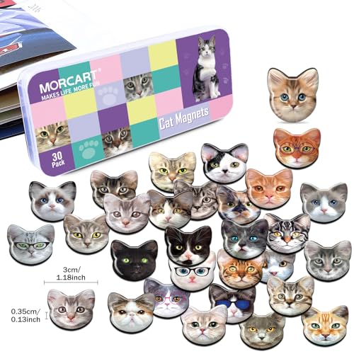 Imanes decorativos para refrigerador gatos 30 pcs miniatura 2