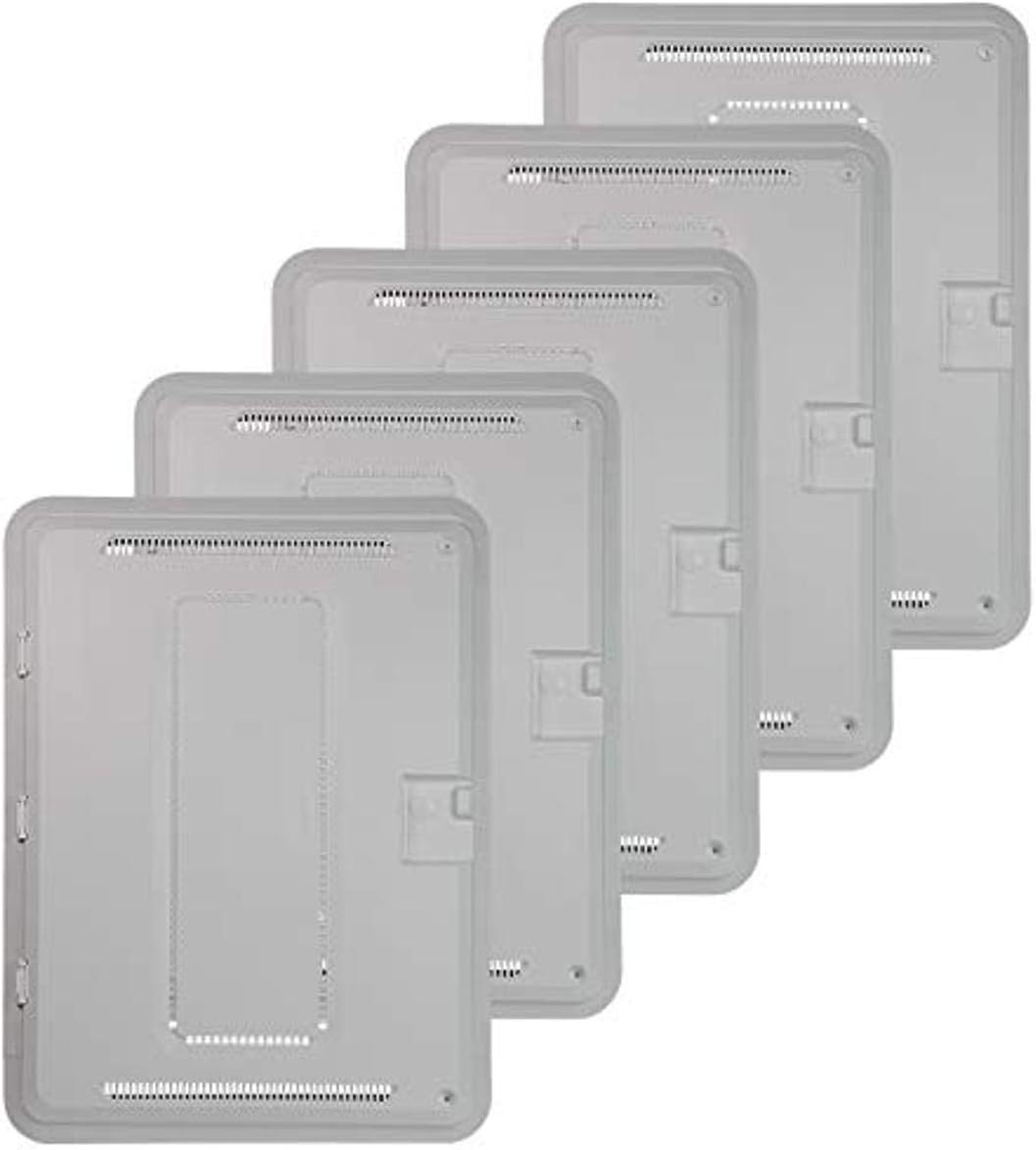 On-Q Legrand 20-Inch Media Enclosure, Plastic Media Cabinet for Media Box, Trim and Hinged Cover Only, White, 5 Pack, ENP20605-NA