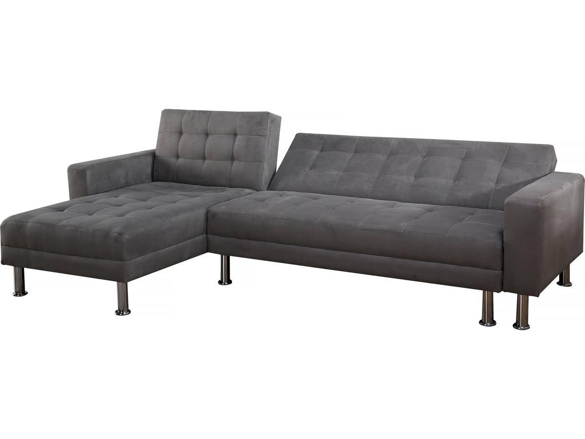 Sofá esquinero convertible y reversible Theo - 4 plazas - Gris