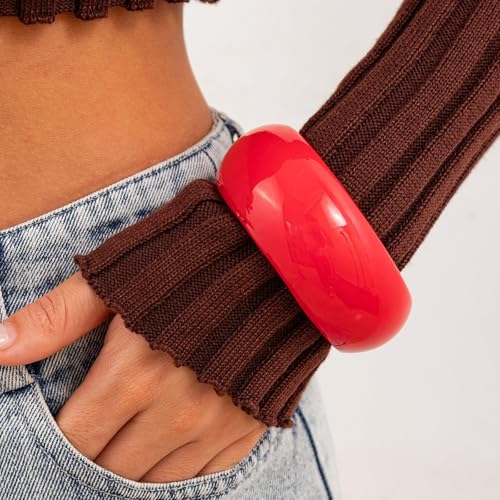 Acrylic Chunky Bangles Bracelets for Women Trendy Colorful Resin Bangles Chunky Bangle Cuff Irregular Wristbands Resin Jewelry Gifts2