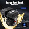 15 HP 4 Stroke Gas Engine, 420CC Go Kart Motor 3600r/min Single Cylinder Gasoline Motor Engine with Air Cooling for Compressor, Lawnmower, Garden Tool Motors(Black)