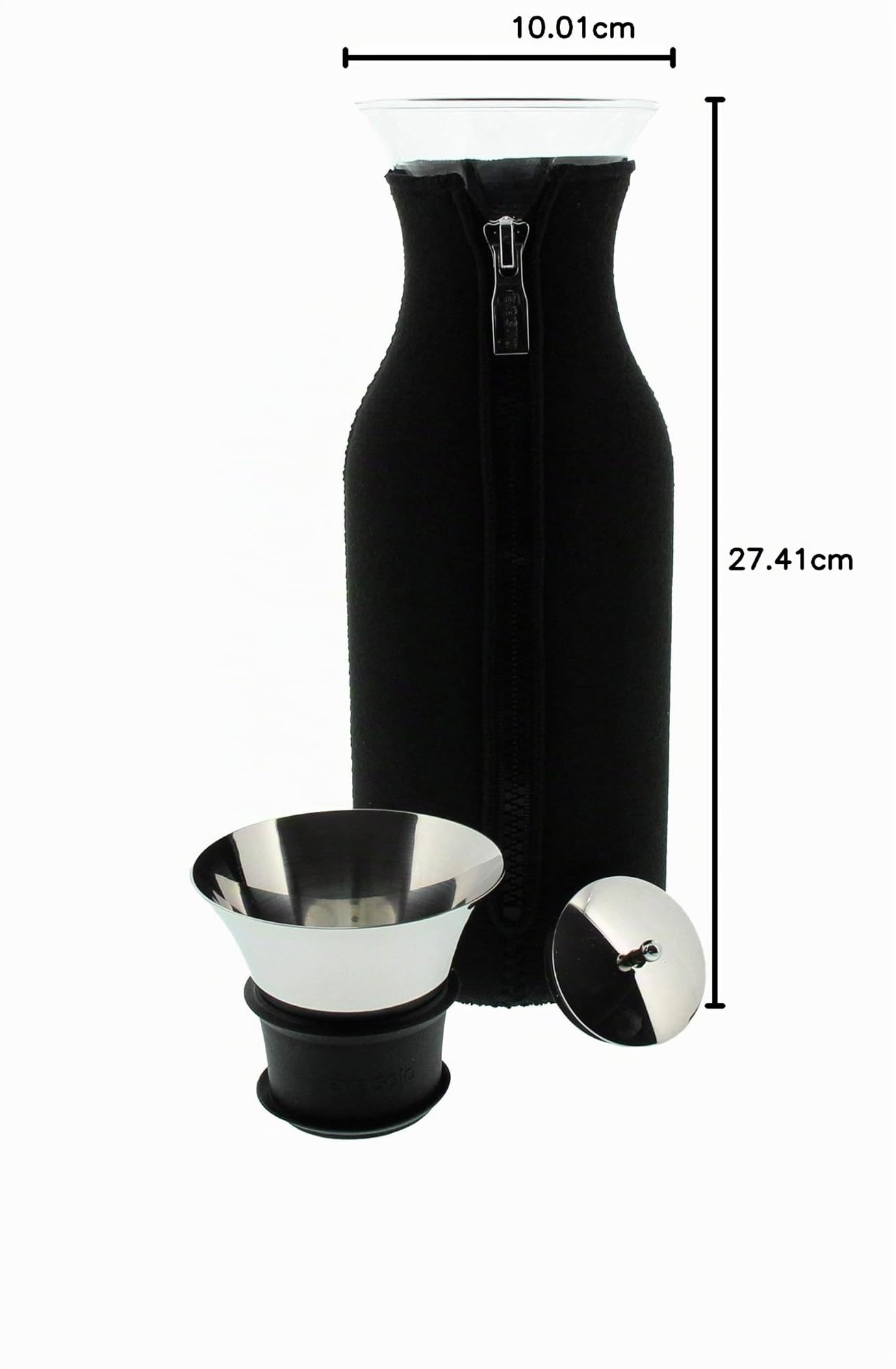 EVA SOLO – Kühlschrankkaraffe | skandinavisches Design | 1 Liter - 1.0l| Borrosilikat-Glas, Edelstahl, Silikon | spülmaschinenfest | 100% tropffrei | Black Woven