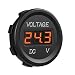 MICTUNING J0001L DC 12V LED Display Voltmeter Waterproof for Boat Marine Vehicle Motorcycle Truck ATV UTV Car Camper Caravan Red Digital Round Panel