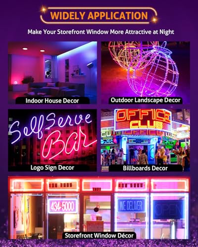 Image of WICHEMI Storefront LED Lights Window Lights LED Lights for Business 40FT