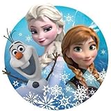  Anna, ELSA, Olaf Runde Tortenaufleger 20CM - Geburtstag Tortenbild Zuckerbild Tortenplatte Oblate Kuchenzuckerplatte