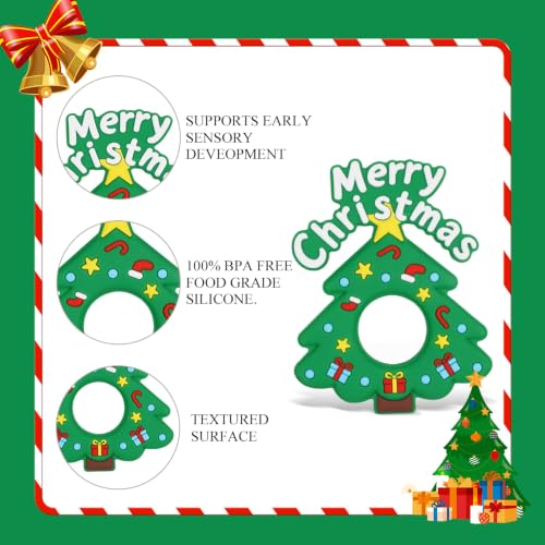 Image of Baby Silicone Christmas Tree Teether,Sensory Chew Toys
