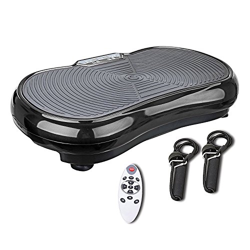 Fitness Vibration Platform - Whole Body Vibration Machine Crazy Fit Vibration Plate with Remote Control and Resistance Bands (Black)