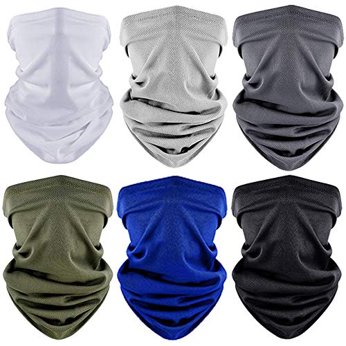 [6 Pack] Unisex Sun UV Protection Face Bandana Neck Gaiter, Reusable Washable Cloth Half Mask Scarf Motorcycle Balaclava for Men Women-3