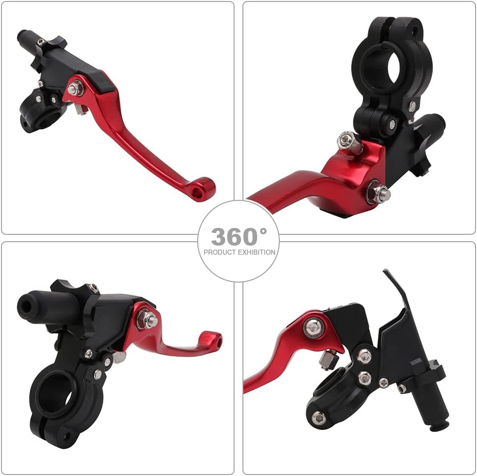 JFG RACING Motorcycle Clutch Brake Lever 7/8'' 22mm Folding Levers Aluminum Alloy Universal for 110cc 125cc 140cc 150cc SSR Apollo RFZ 125 DBX18/19 Xpro Coolster Thumpstar Baja Dirt Pit Bike Red