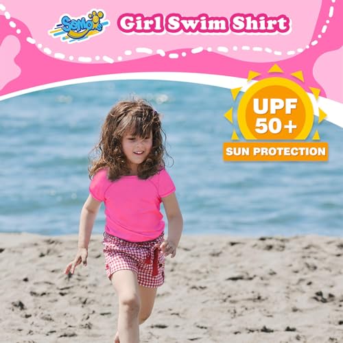 Image of Semois Boys Rash Guard Swim Shirt Short Sleeve Swimwear Toddler Kids Youth Rashguard Water Shirt UPF+ 50 Quick Dry Shirt