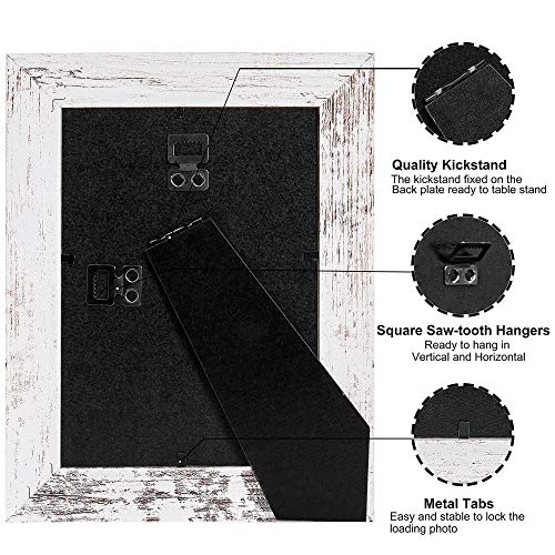 Upsimples 5X7 Picture Frame Distressed White With Real Glass, Display Pictures 4X6 With Mat Or 5X7 Without Mat, Multi Photo Frames Collage For Wall Or Tabletop Display, Set Of 6 #TOP4