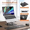 GRIFEMA Laptop Stand for Desk, Foldable Laptop Riser with 360° Swivel Base, Adjustable Height & Angle, Ventilated Computer Stand Compatible with MacBook Air/Pro, Dell, and 11-17" Laptops - Black #3