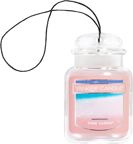 Yankee Candle Ambientadores para automóvil, colgante para automóvil, aroma Ultimate Pink Sands, neutraliza los olores hasta 30 días