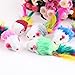 Jiacheng29 Lot de 10 fausses souris en polaire douce pour chat avec plumes colorées