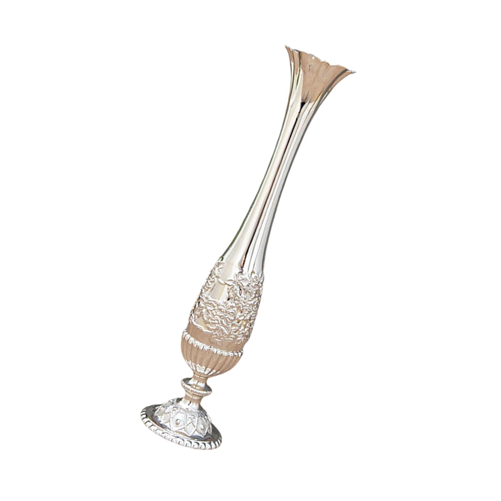 Engraved Metal Vases Narrow Neck Buds for Flower Arrangements and Living Room Room Styling Wedding Gift Table Centerpieces