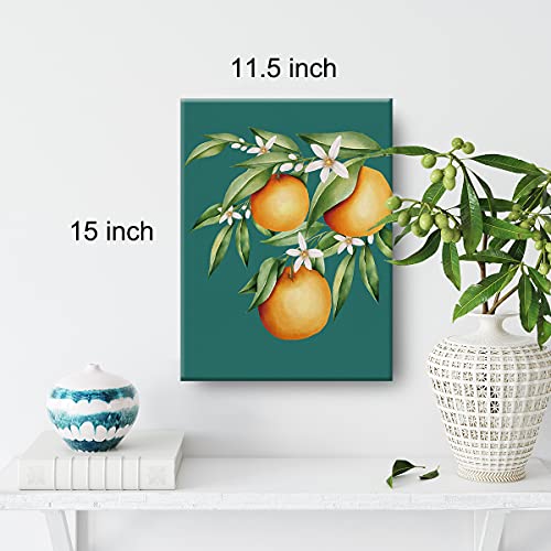 Orange Blossom Flower Canvas Painting Fruit Art Orange Prints For Home Wall Décor Kitchen Artwork Framed Gifts(12X15 Inch) #TOP1