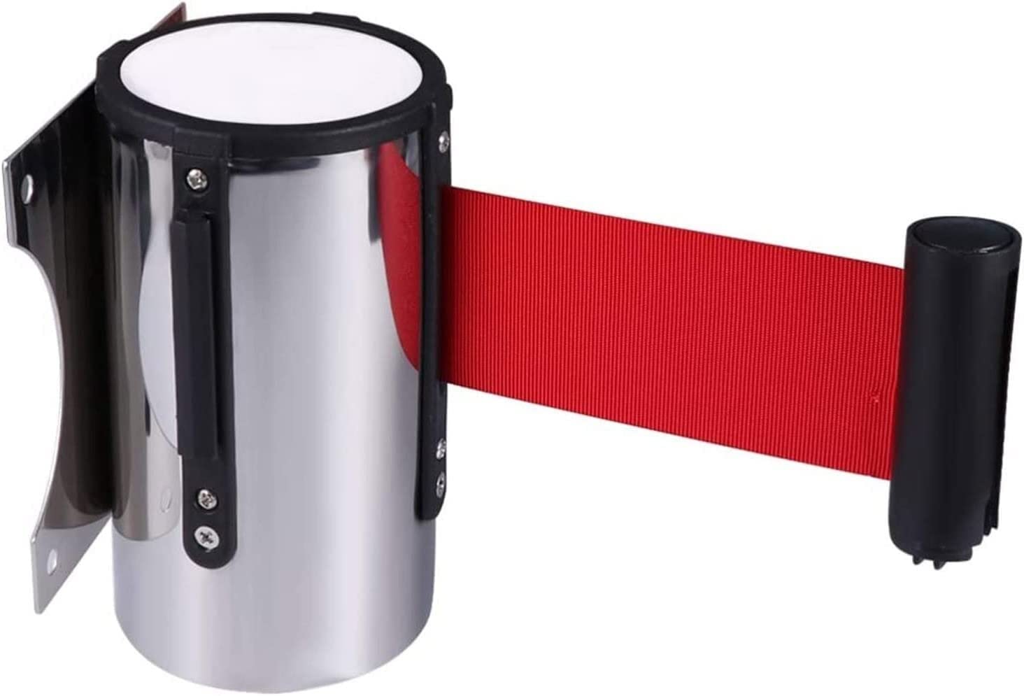 OUdini Queue Barrier Belt, Retractable Queue Belt, 2Pcs Retractable Barrier Crowd Control Outdoor Wall Mount Retractable Belt Stanchion Queue Barrier/5M/16.4Ft