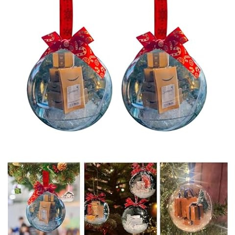 Funny Christmas Ornaments - 2Pcs New Mini Packages Ornaments for Christmas Tree, Christmas Mini Express Ornament Tree Decorations, 3.54inch Christmas Balls Home Office Xmas Halloween Decorations Cover