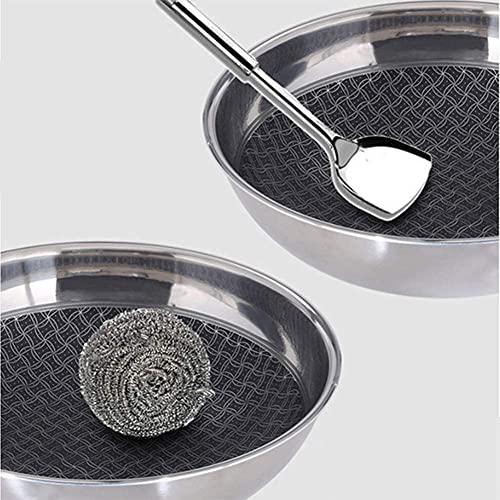 Wok de acero inoxidable con textura panal y tapa 30 cm miniatura 3