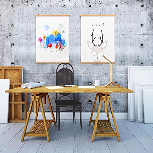 Falamon 2 Pack Magnetic Poster Hanger Frame, 8X10 8X12 8X18 Teak Wood Magnet Poster Frame For Hanging Posters, Prints, Photos, Pictures, Maps, Scrolls thumb #6