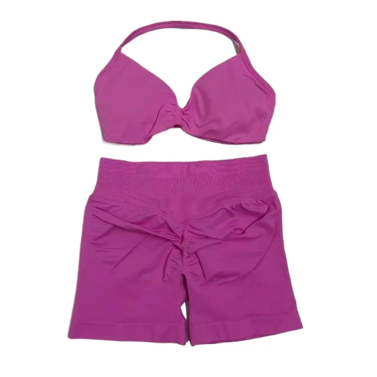 Nahtlose Yoga Set Frauen Workout Kleidung Scrunch Shorts Set Halter Sport Bh Fitness Frau Sportswear