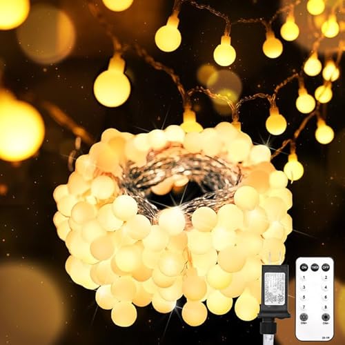 suddus String Lights for Bedroom, 66ft 200 Led Connectable Globe
