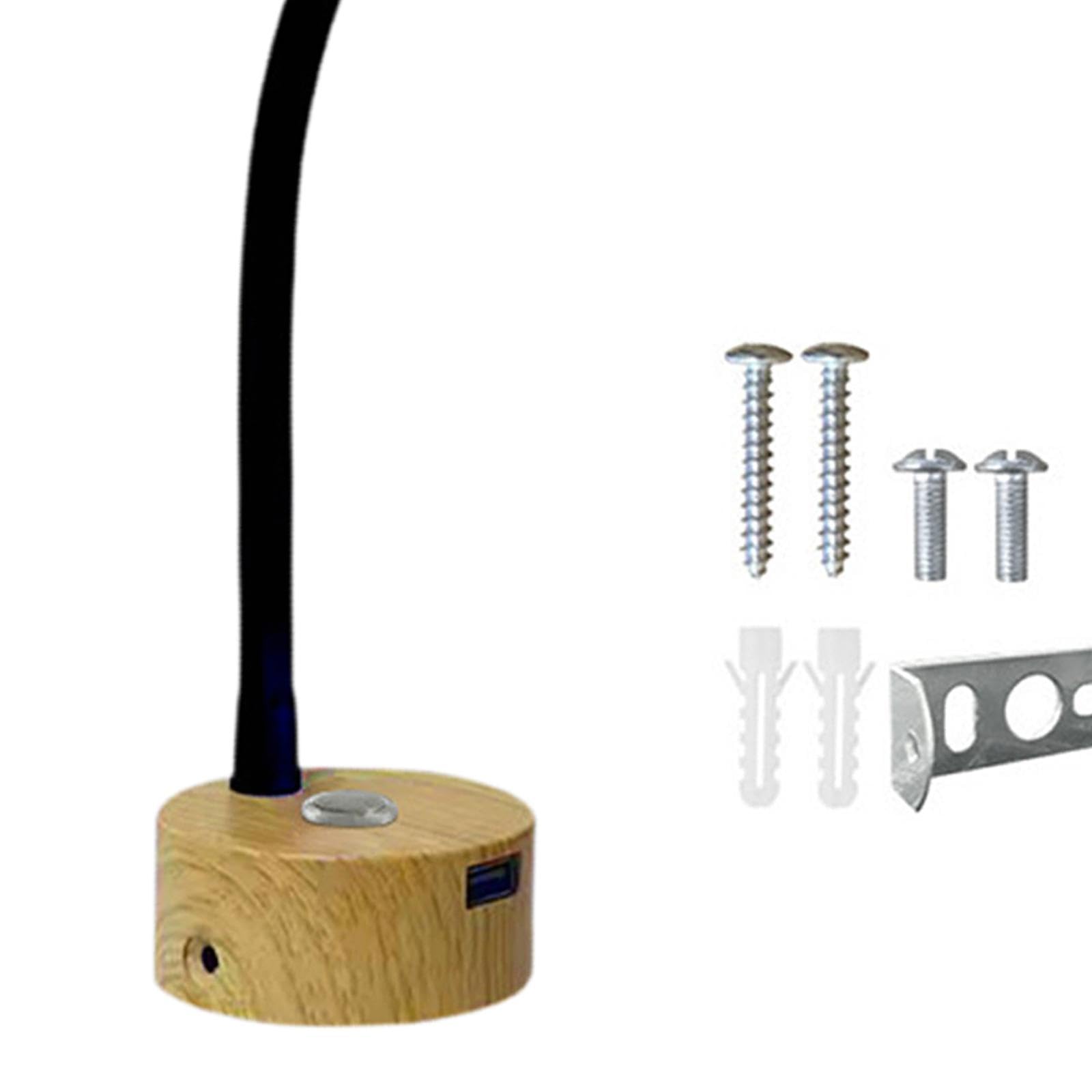 Lámpara de Lectura LED Flexible de Aluminio para Interiores, con Brazo Giratorio, Puerto USB Y Control Táctil Regulable, Largo Negro