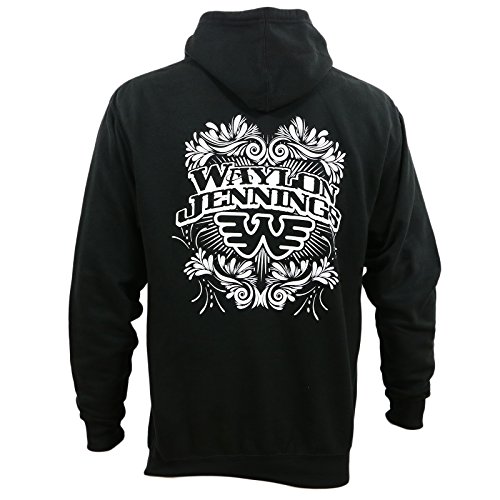 Waylon Jennings Men's Filigree Pull Over Hoodie Black3