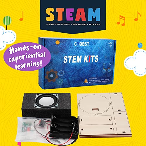 Image of STEM Projects for Kids & Adults Build Your Own Bluetooth Speaker - Science Experiment Electronics Kit | Beginner's Starter DIY Set,STEM Gifts for Teenage Girls + Boys Ages 10 and Up (Single Speaker)