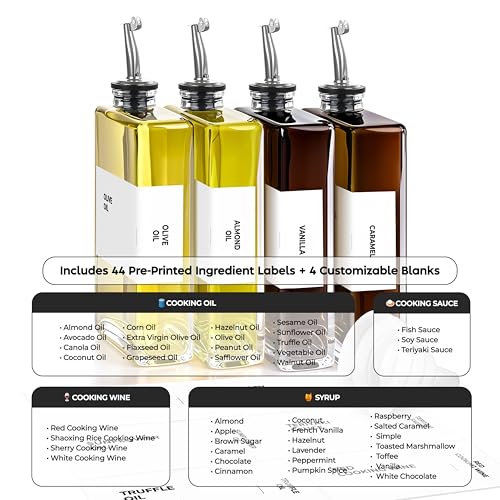 54% Off Olive Oil Dispenser Bottle Set with 44 Labels