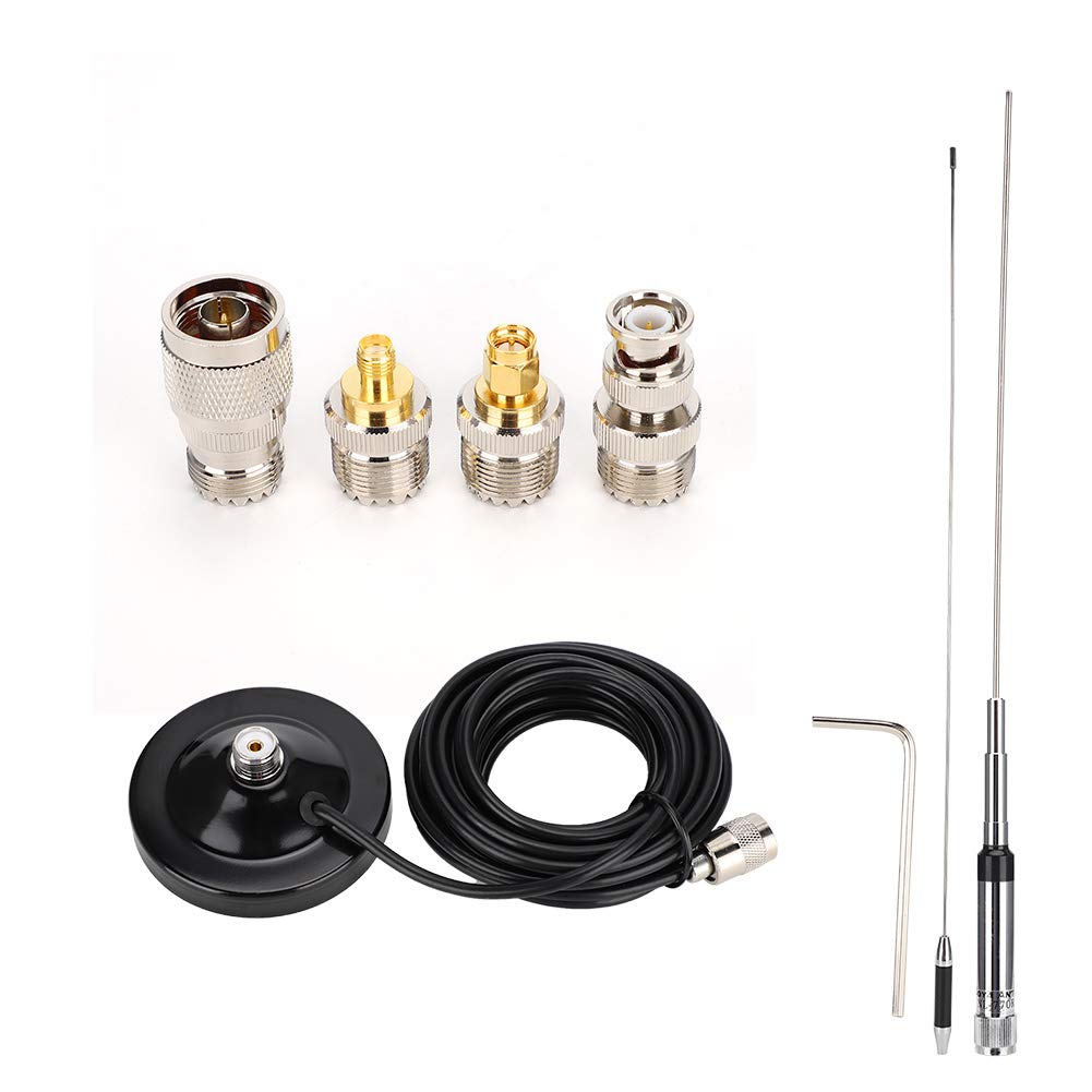 NL 770R Antena VHF UHF 144 430MHz de Doble Banda, Ganancia 3.0 5.5 DBi con Conector PL259 de Base Magnética, para Radio Móvil