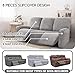 ULTICOR Velvet 8-Pieces Recliner Sofa Covers Stretch Reclining Couch Covers for 3 Cushion Reclining Sofa Slipcovers Furniture Covers Thick Soft Washable (3 Seater Recliner Cover, Light Grey)