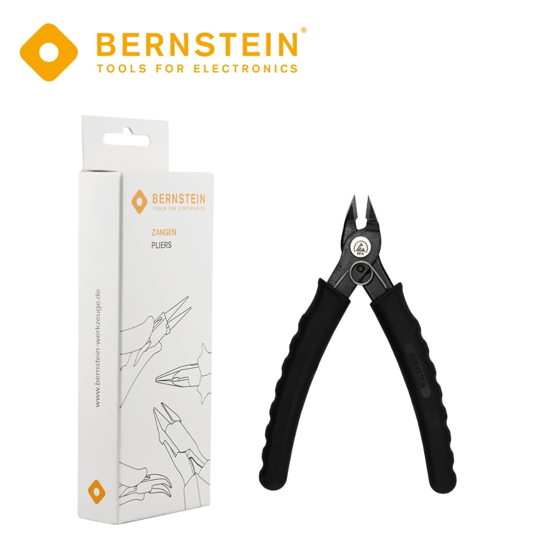 Bernstein Mini Electronic Side Cutters, 135 mm, Without Bevel for Copper Wires up to Diameter 1.0 mm 18AWG - Image 4