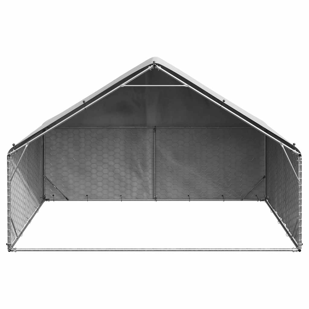 Refined Caseta Perros Exterior con Cubierta 3x2x1,9 m Acero galvanizado