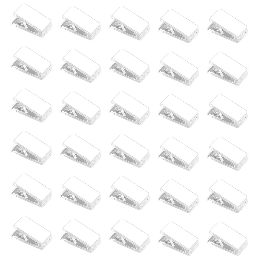 クリップ 30pcs 粘着剤付き 白 三角形 透明色 ダブルクリップ 可愛い 事務用品/ 学習用品/ DIY
