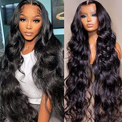 Lemoda 13x6 Full Lace Frontal Virgin Human Hair Wigs Body Wave 210% Density 15A 13x6 HD Transparent Lace Front Wigs 22inch Brazilian Body Wave Wigs