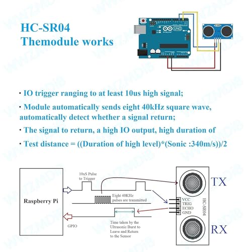 Image of WWZMDiB 2 Pcs HC-SR04 Ultrasonic Sensor Module Compatible with for Arduino R3 MEGA Mega2560 Duemilanove Nano Robot XBee ZigBee (5 Pcs HC-SR04 Ultrasonic Sensor)