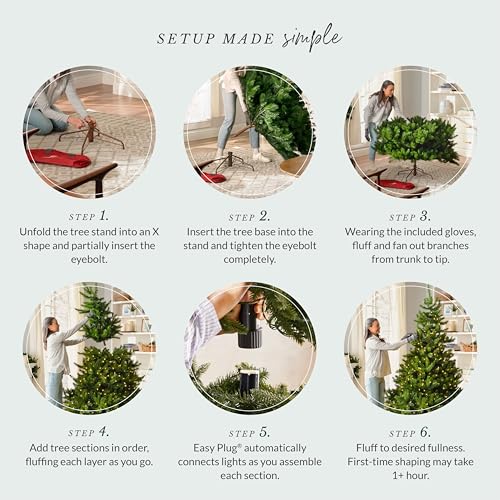 Balsam Hill 6.5ft Pre-Lit Classic Blue Spruce - Artificial Christmas Tree with 2144+ Tips, 700 Clear Incandescent Lights, Easy Plug Technology & Premi - image 7