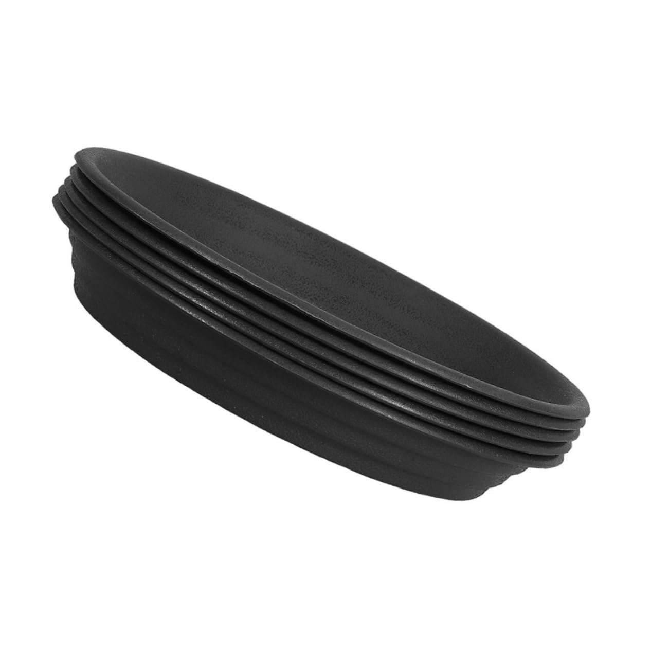 Toyvian Sottovaso Rotondo per Piante 5 Pezzi in Resina Nera