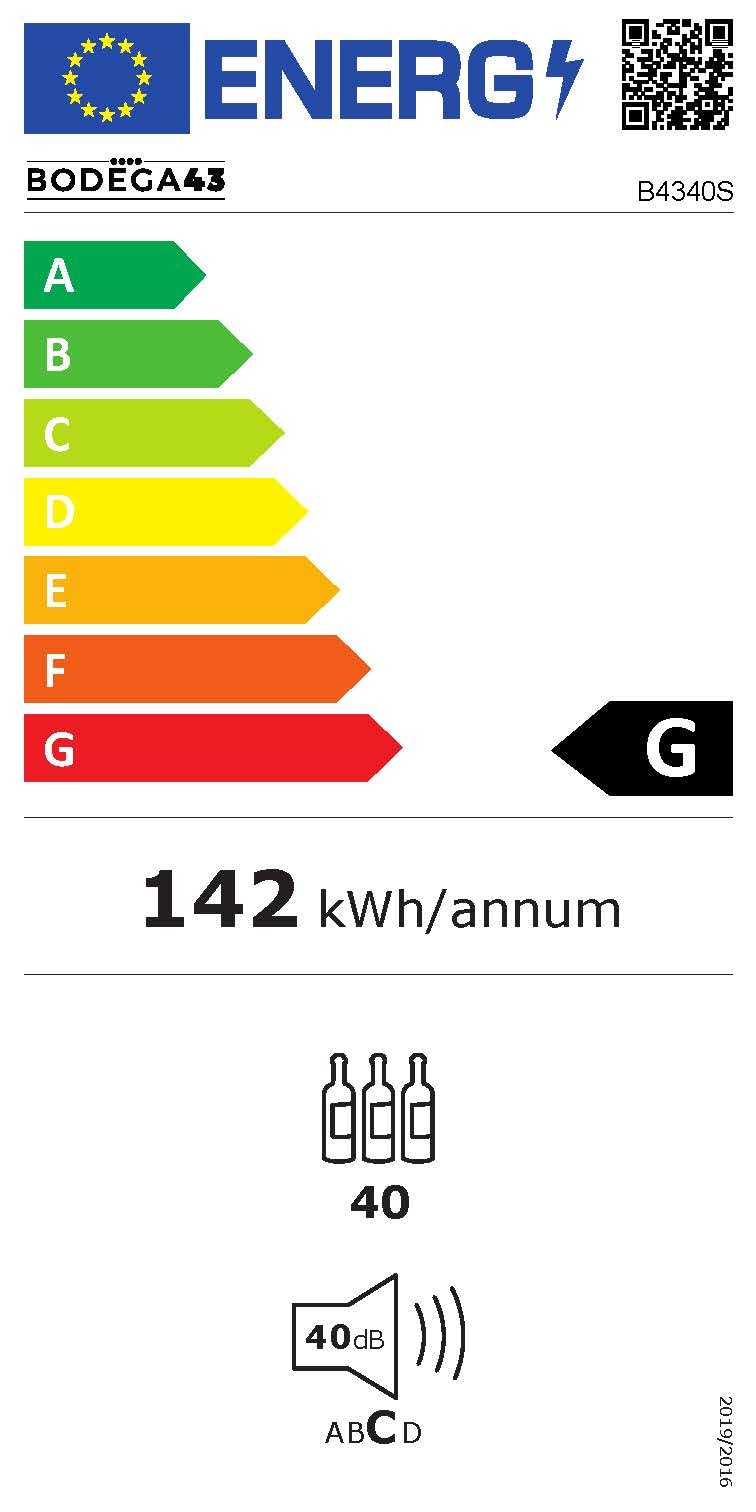 BODEGA43-40 Weinkühlschrank Einbau Freistehend 2 Zonen 5-20 ºC 130 Liter 40 Flaschen 46dB Schwarz