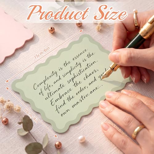 Image of Spiareal 100 Pcs Blank Note Cards Index Card, Wave, 4 x 6 in, Double Sided