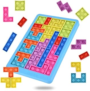 Puzzle Pop Game Sensory Fidget Toys for Kids Boys Girls, Pop-it Tetris Jigsaw Puzzle Board for Adults Anti-Stress & Relax Squeeze Toys - Best Birthday Gift
