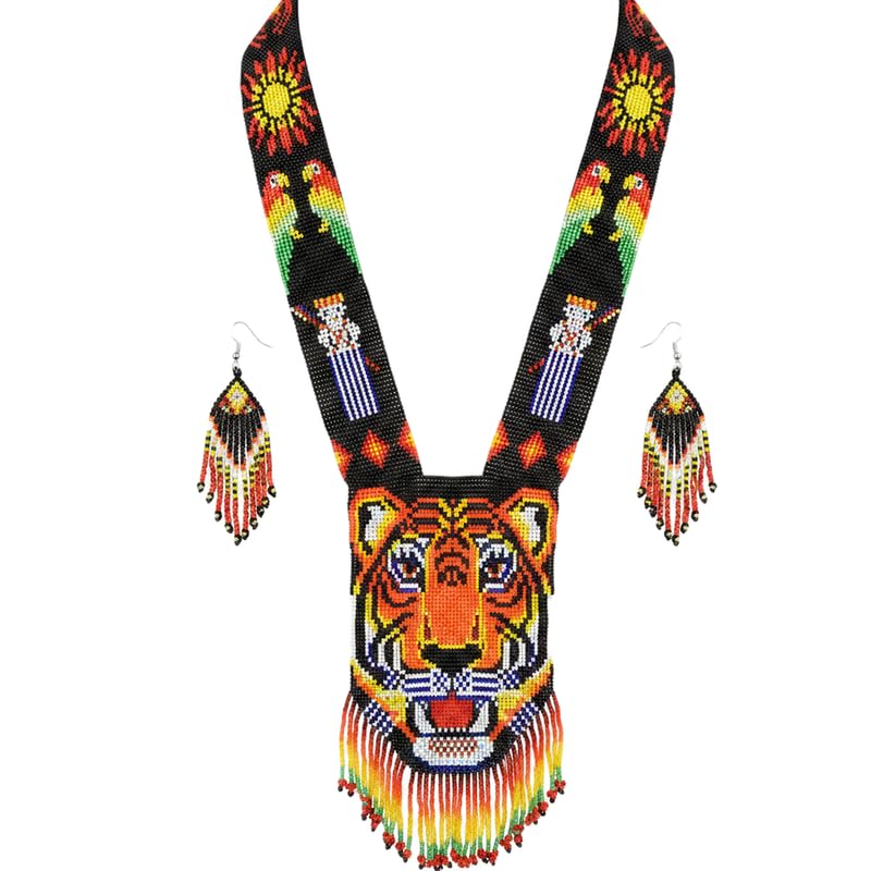Collar Gerdan de cuentas Tiger hecho a mano joyería tradicional multicolor LKBEADS